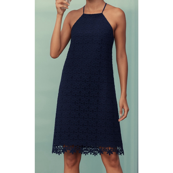 Chelsea28 Dresses & Skirts - Chelsea 28 | Floral Lace Trapeze Halter Dress | Sz S | Double-Lined | EUC